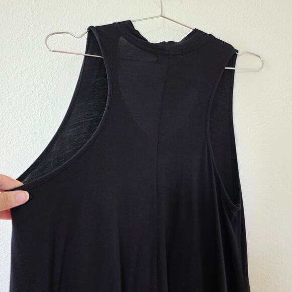 Thyme & Honey Black Sleeveless Midi Dress Womens M Flowy Rayon Spandex Made USA - Picture 8 of 10
